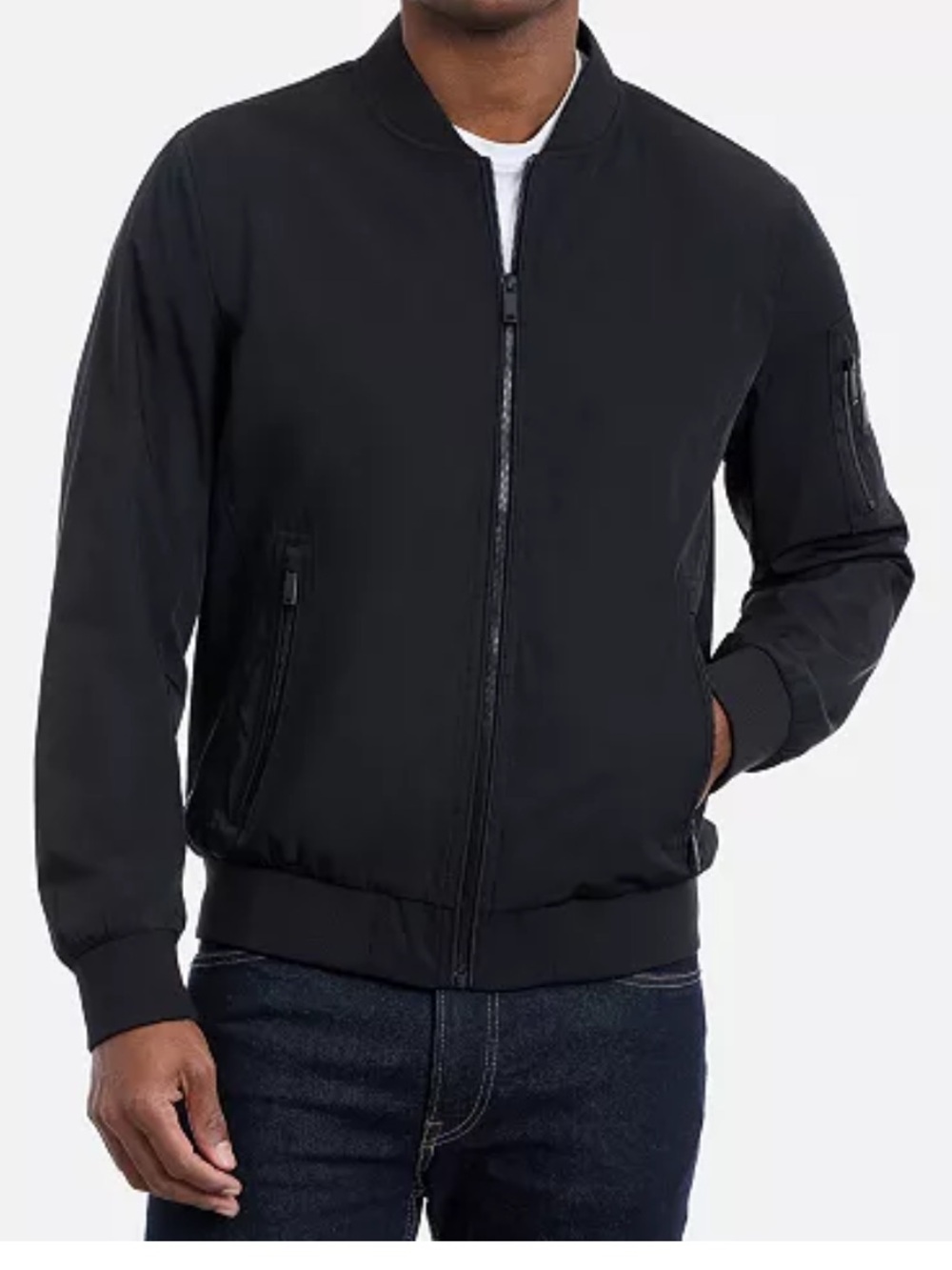 Calvin Klein Men's Black Lightweight Bomber Jacket